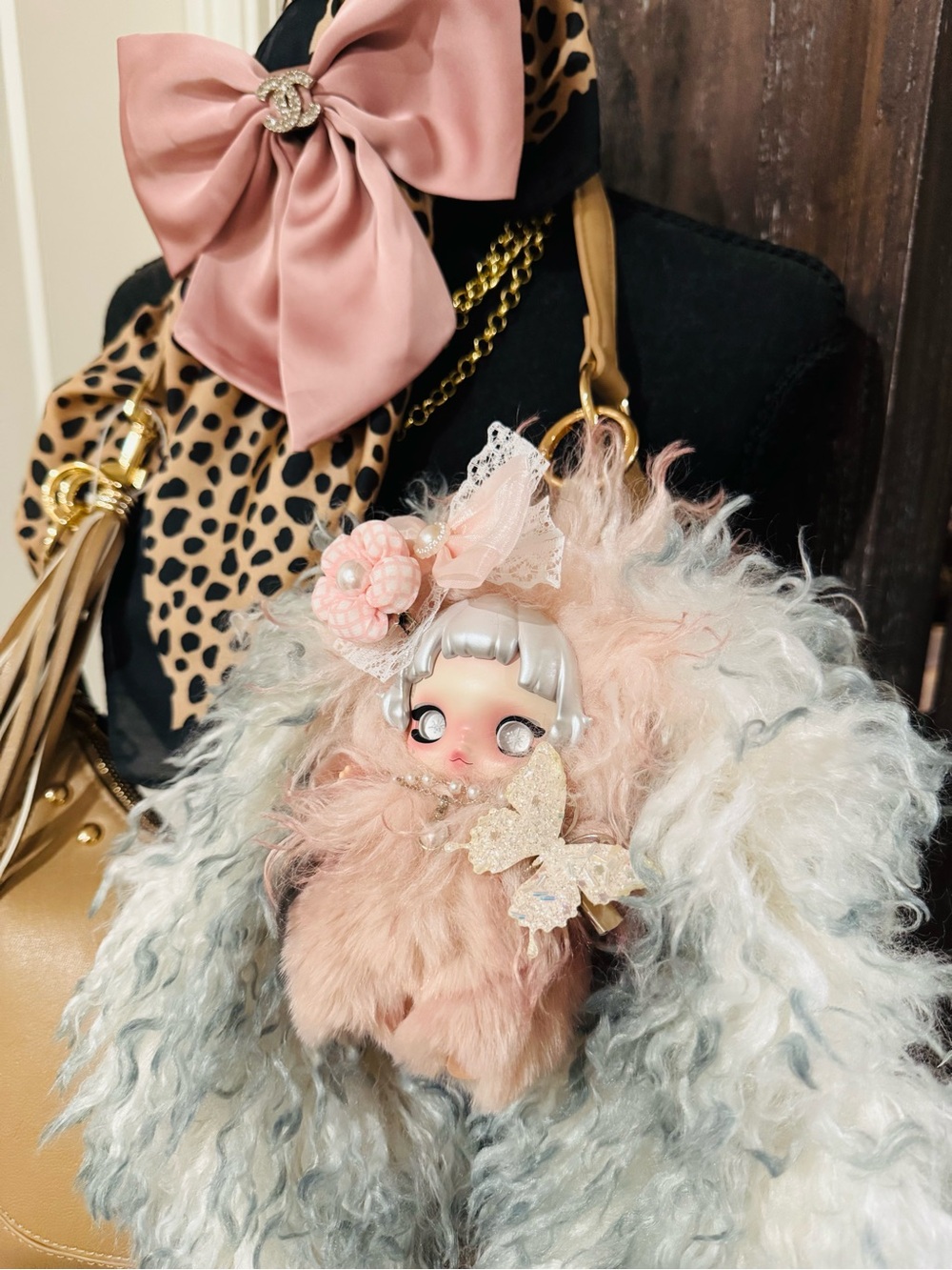 Custom Skullpanda Bunny Bag Charm with Accessories - Picture 11 of 11